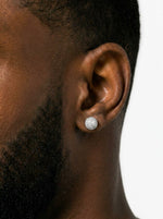 10MM Snowball Moissanite Earrings 14K Gold - White Gold