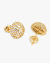 10MM Snowball Moissanite Earrings 14K Gold - Yellow Gold