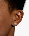 10MM Snowball Moissanite Earrings 14K Gold - Yellow Gold