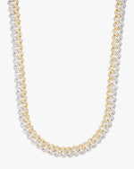 10MM Split Two Tone Moissanite Cuban Link Chain 14K Gold - White & Yellow Gold