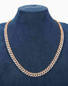 10MM Split Two Tone Moissanite Cuban Link Chain 14K Gold - White & Rose Gold