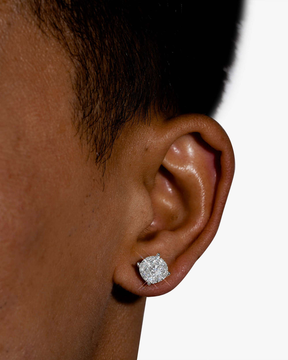 10mm vvs halo stud earrings 14k gold icecartel model