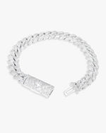 10MM VVS Miami Cuban Link Bracelet 14K Gold - White Gold