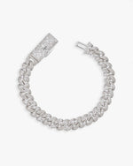 10MM VVS Miami Cuban Link Bracelet 14K Gold - White Gold
