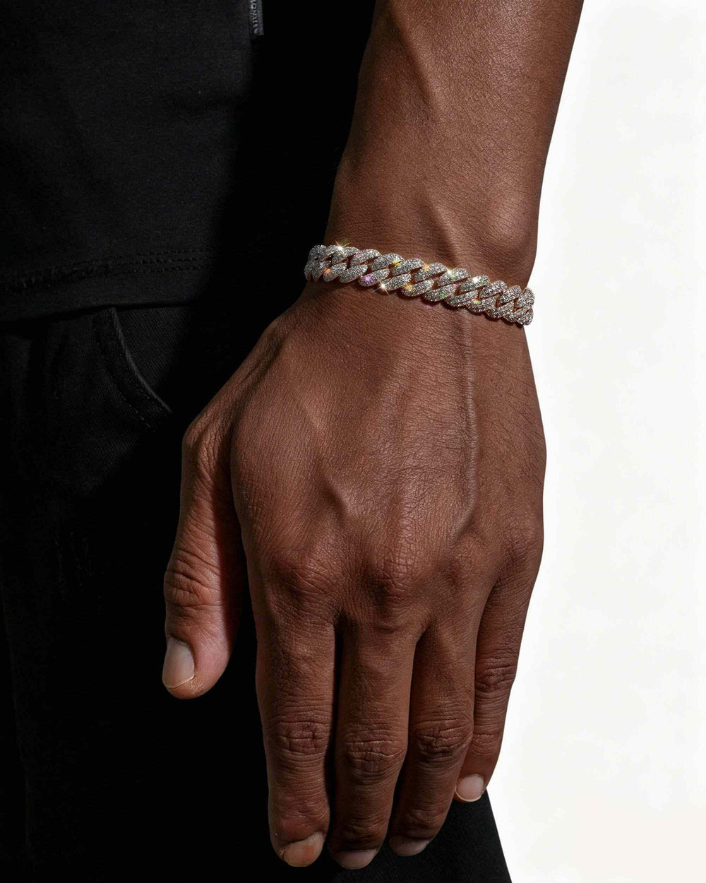 10MM VVS Miami Cuban Link Bracelet 14K Gold - White Gold