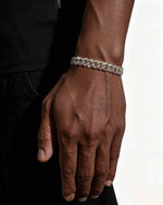 10MM VVS Miami Cuban Link Bracelet 14K Gold - White Gold