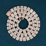 11mm baguette moissanite clustered tennis chain
