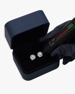 11MM Double Halo Moissanite Stud Earrings 14K Gold - White Gold