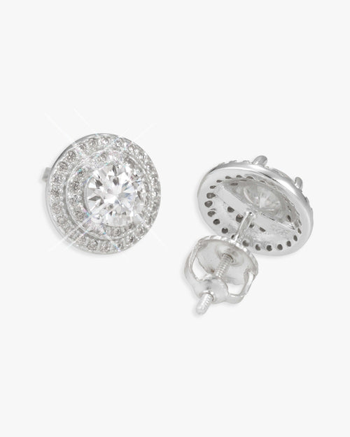 11mm double halo moissanite stud earrings 14k icecartel white main front