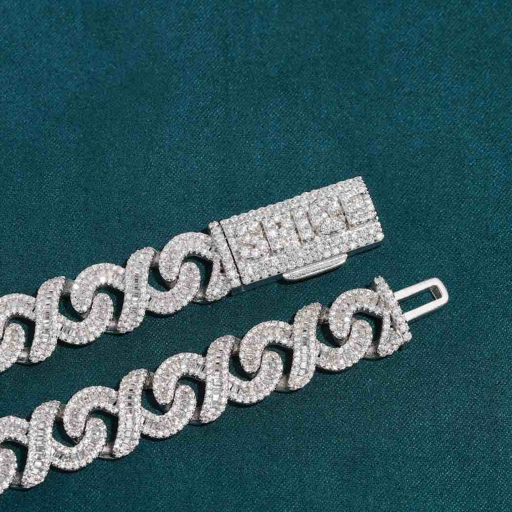12MM iced out infinity link baguette chain