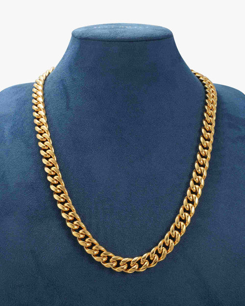 12mm 10k solid gold cuban chain icecartel display