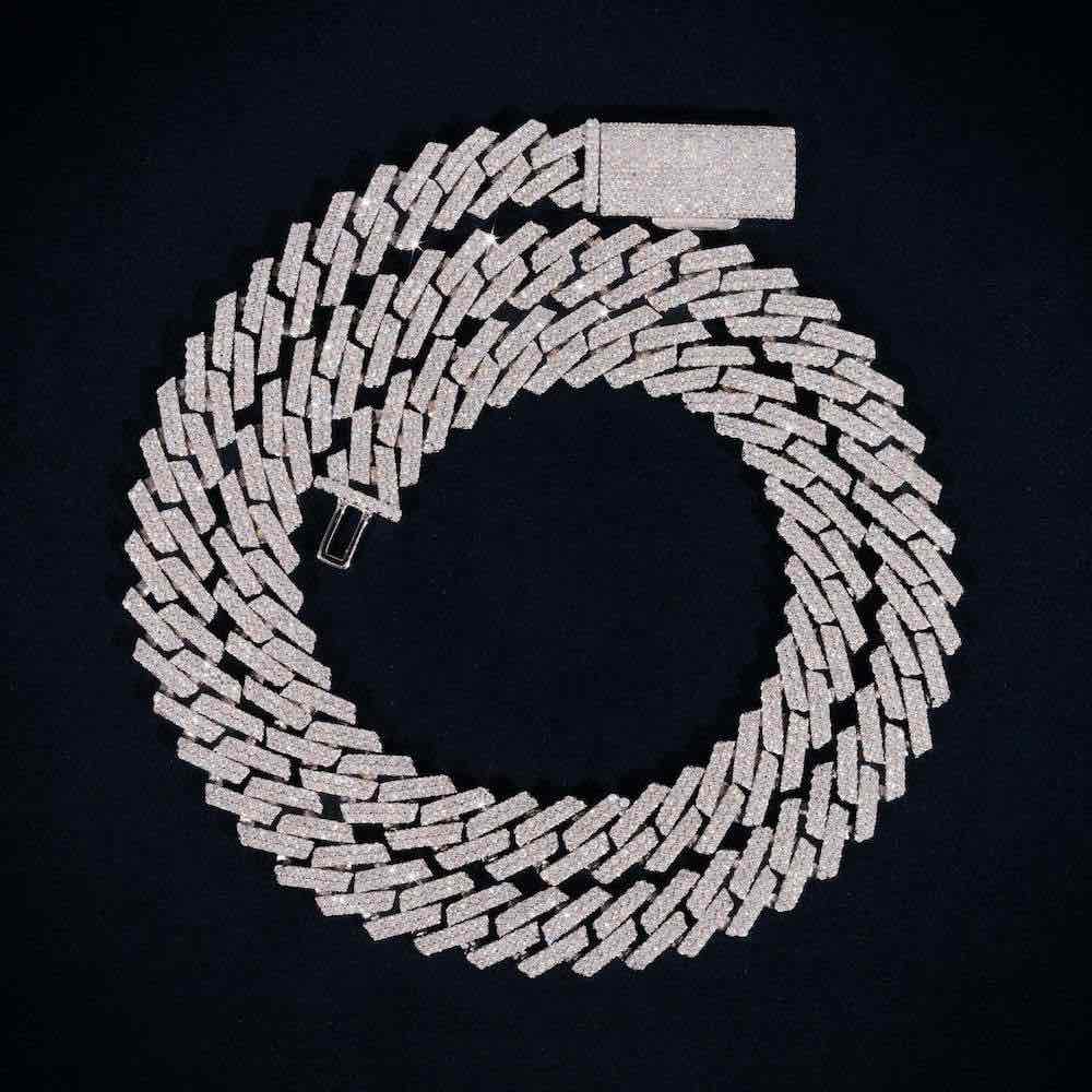 12MM 2-row moissanite cuban link chain icecartel first