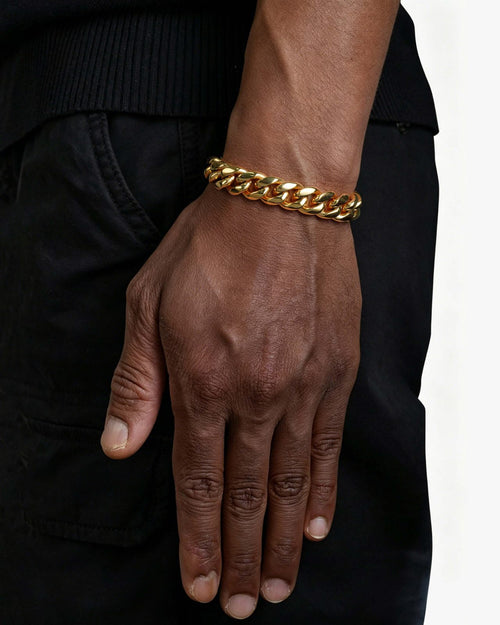 12MM Cuban Link Bracelet 14K Gold