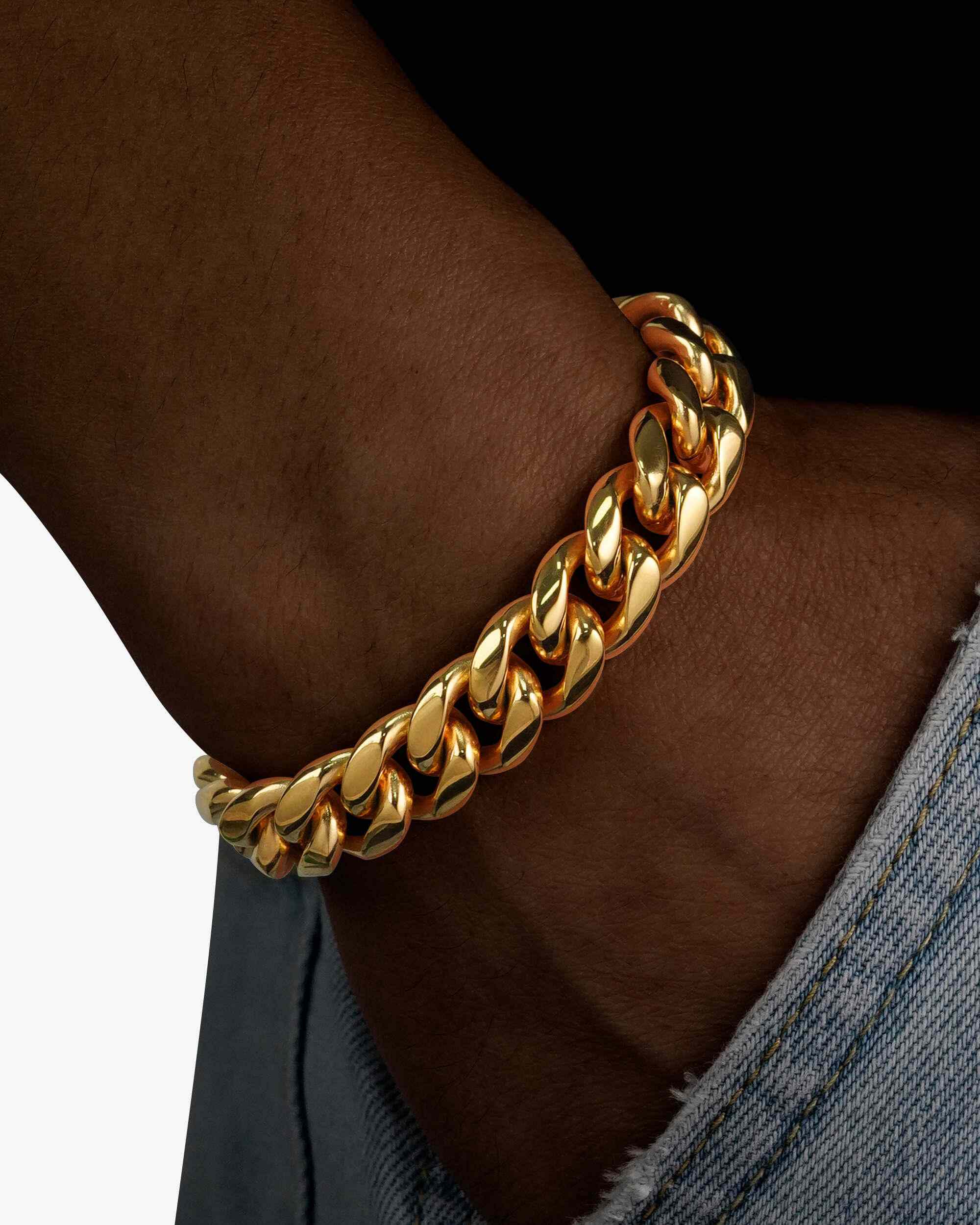 12MM Cuban Link Bracelet 14K Yellow Gold - IceCartel™