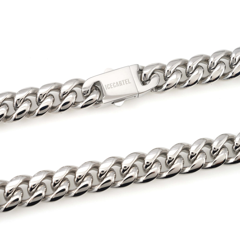 12mm cuban link chain 14k white gold icecartel lock