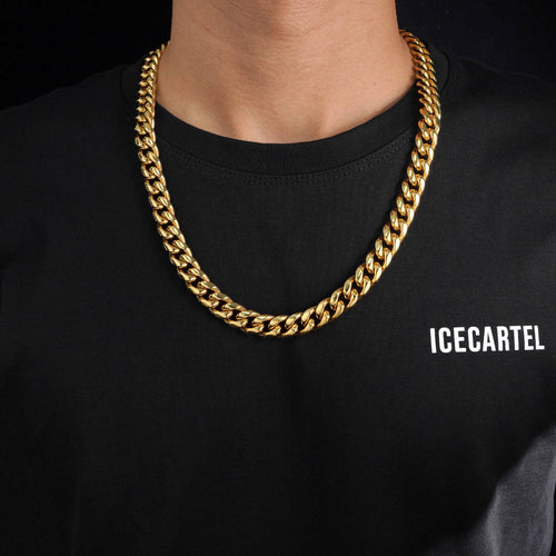 12mm cuban link chain 14k yellow gold icecartel model