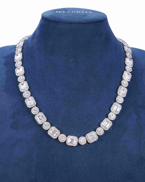 12mm halo cluster iced out tennis chain 14k gold icecartel display