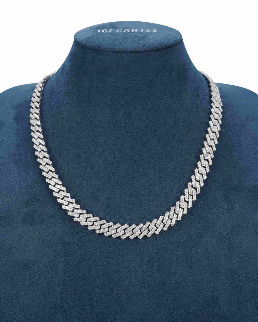 12mm moissanite prong cuban link chain 14k icecartel mannequin