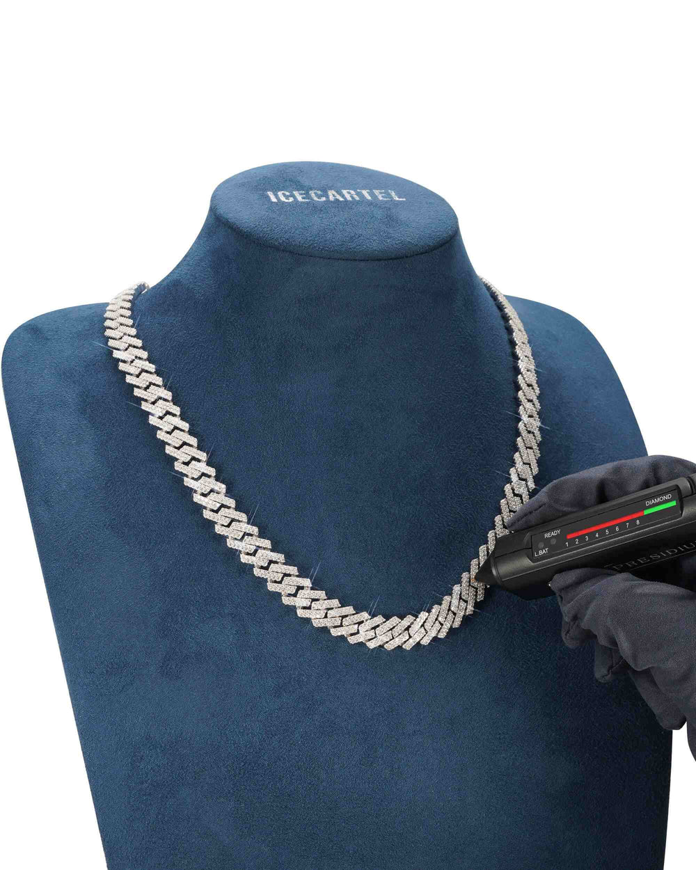 12mm moissanite prong cuban link chain 14k icecartel test