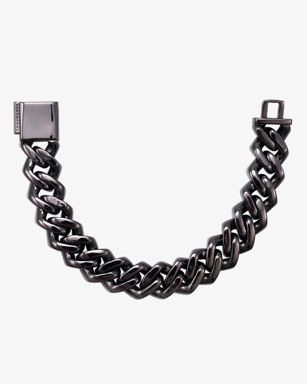 13mm emerald cut black moissanite cuban link bracelet icecartel down