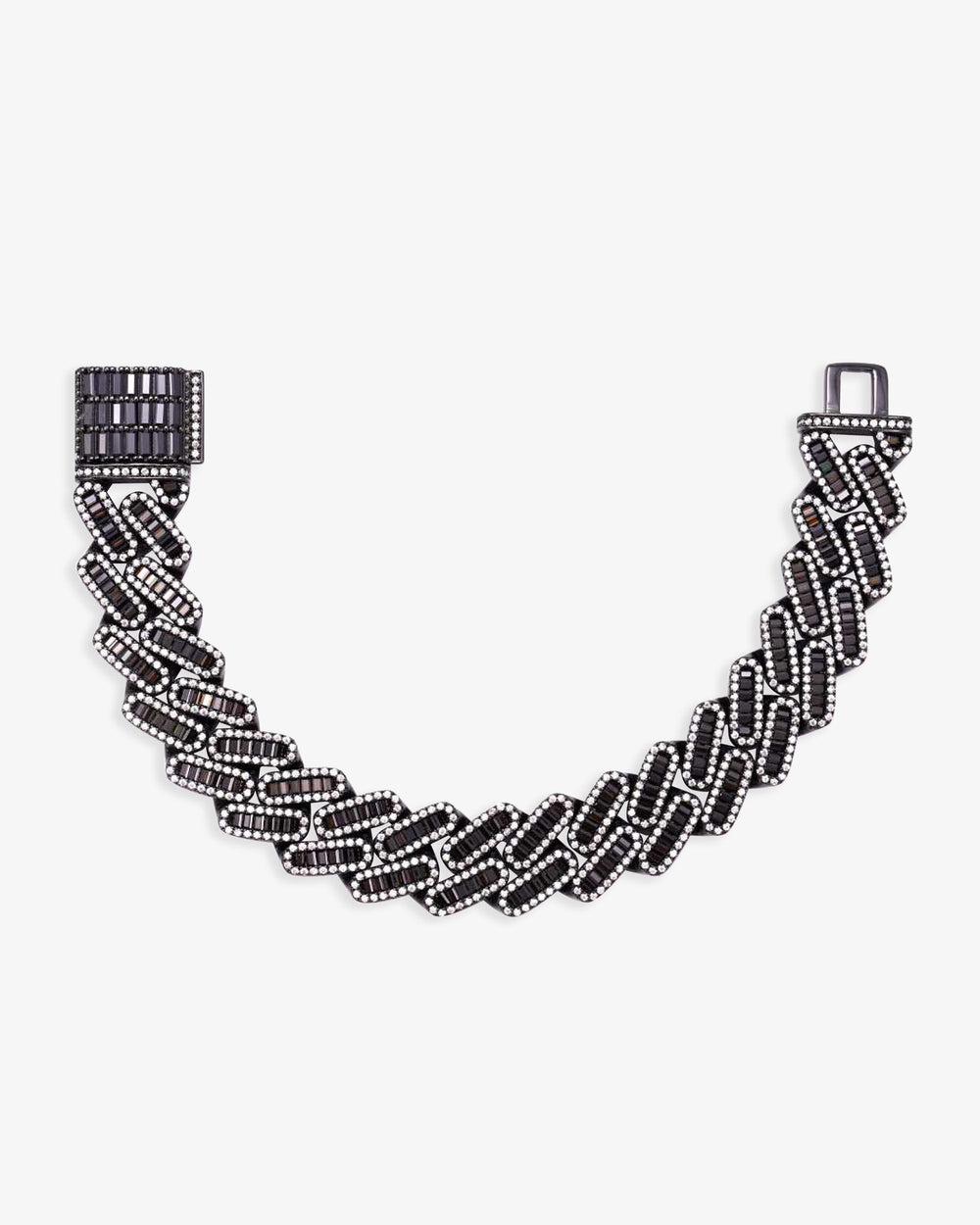 13mm emerald cut black moissanite cuban link bracelet icecartel up