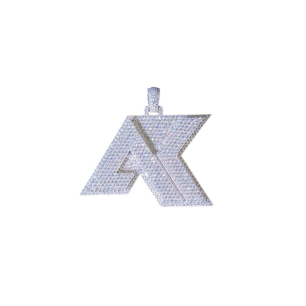 14k white gold custom moissanite pendant diamond ak pendant1