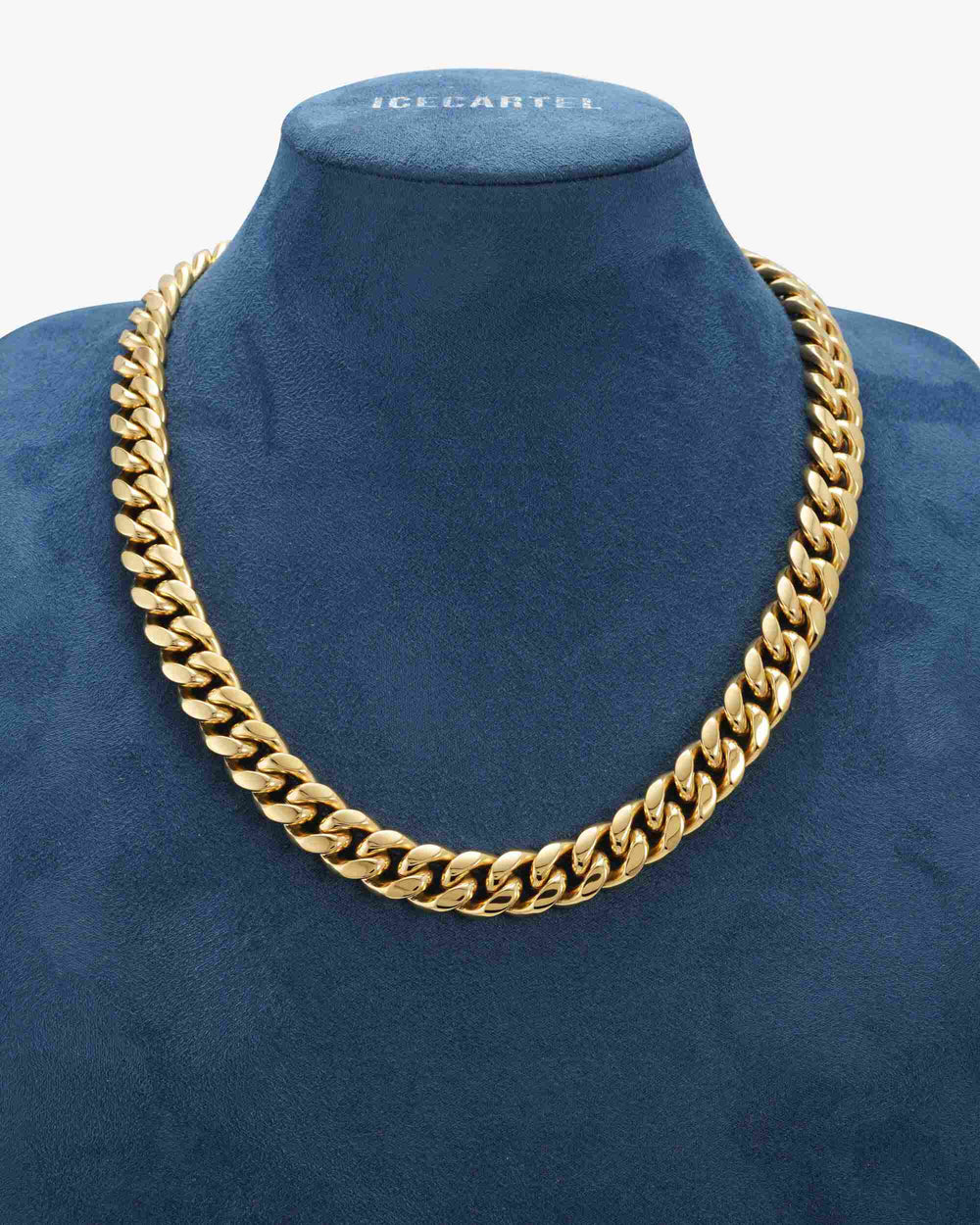 14mm 10k solid gold cuban chain icecartel display