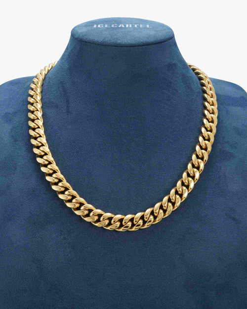 14mm 10k solid gold cuban chain icecartel display