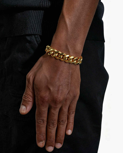 14mm cuban link bracelet 14k yellow gold icecartel model new