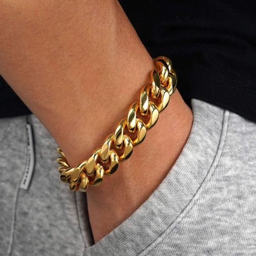 14mm cuban link bracelet 14k yellow gold icecartel model
