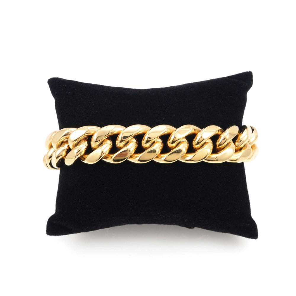 14mm cuban link bracelet 14k yellow gold icecartel pillow