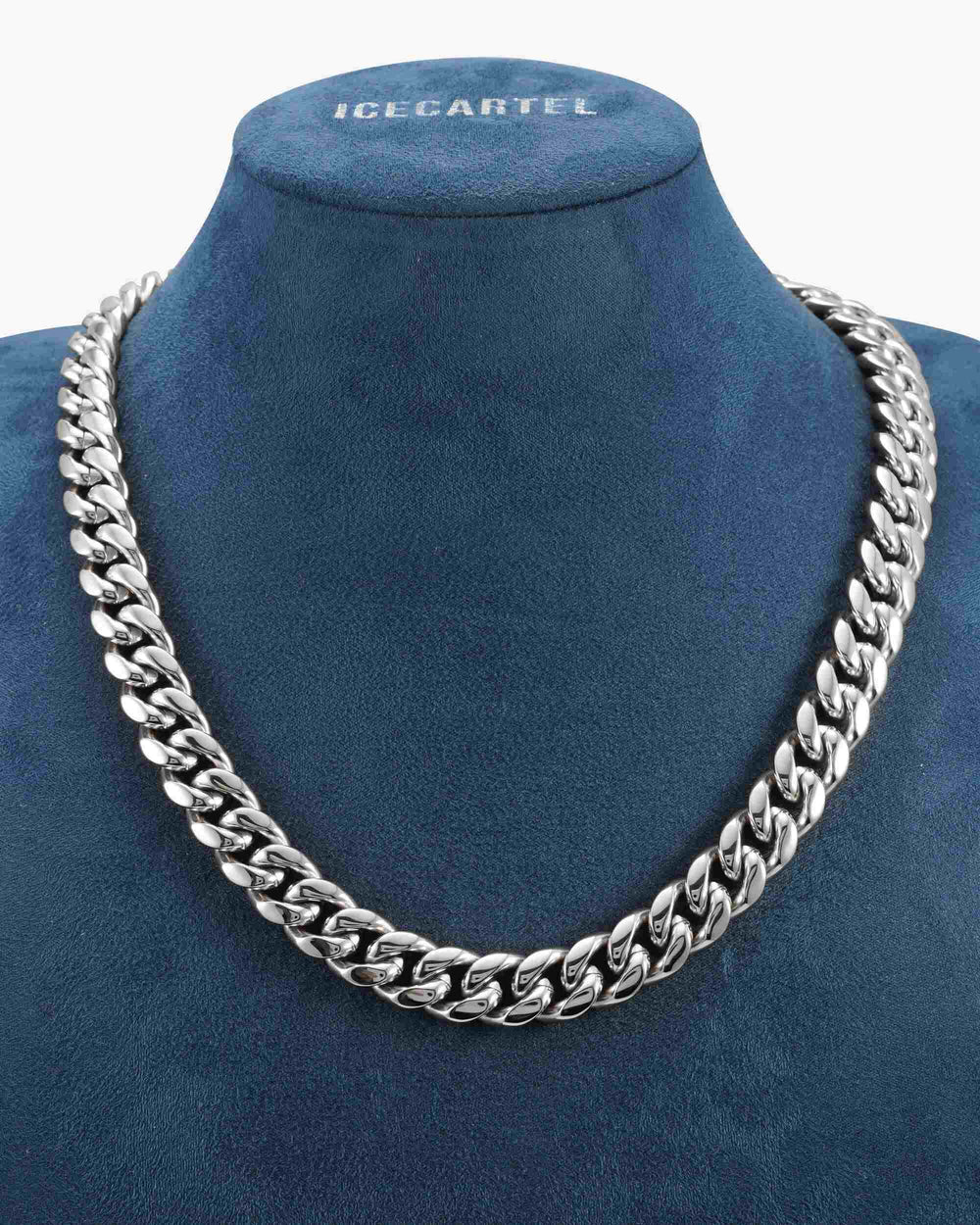 14mm cuban link chain 14k white gold icecartel display