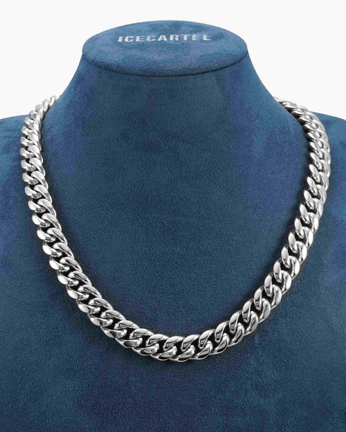 14mm cuban link chain 14k white gold icecartel display
