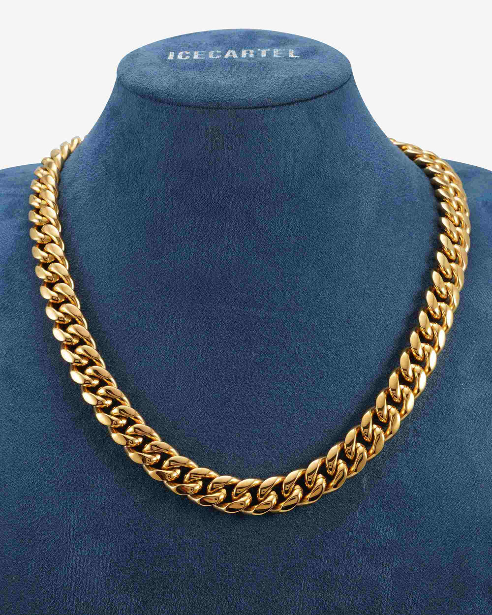 14mm cuban link chain 14k yellow gold icecartel display