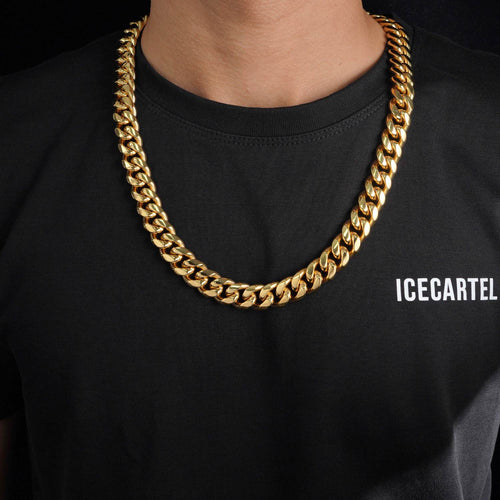 14mm cuban link chain 14k yellow gold icecartel model