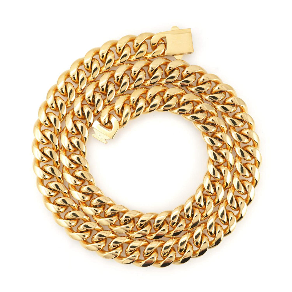 14mm cuban link chain 14k yellow gold icecartel up