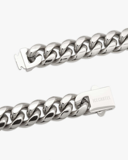 14mm cuban link chain solid silver icecartel clasp