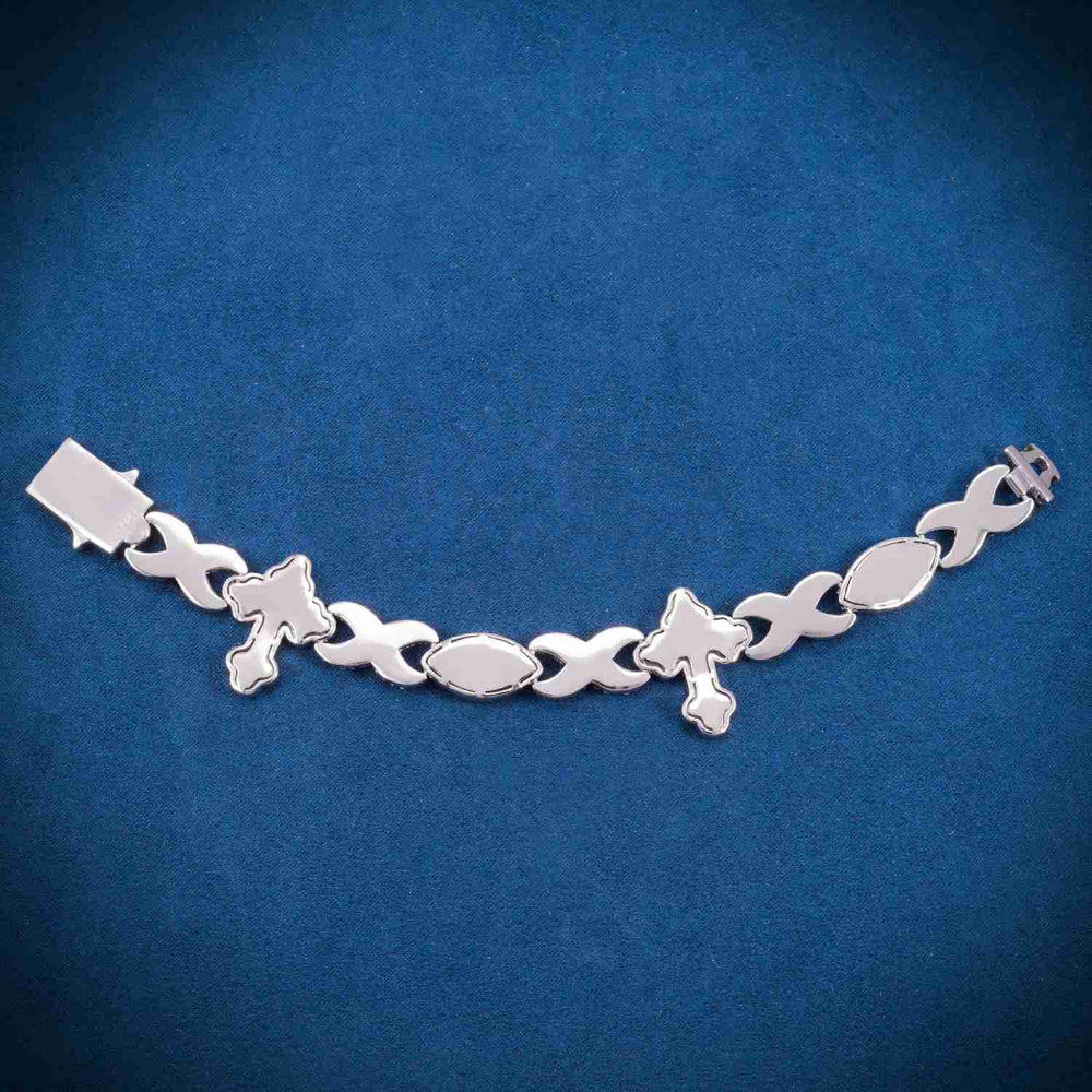 15MM Moissanite Cross Eye Infinity Link Bracelet 