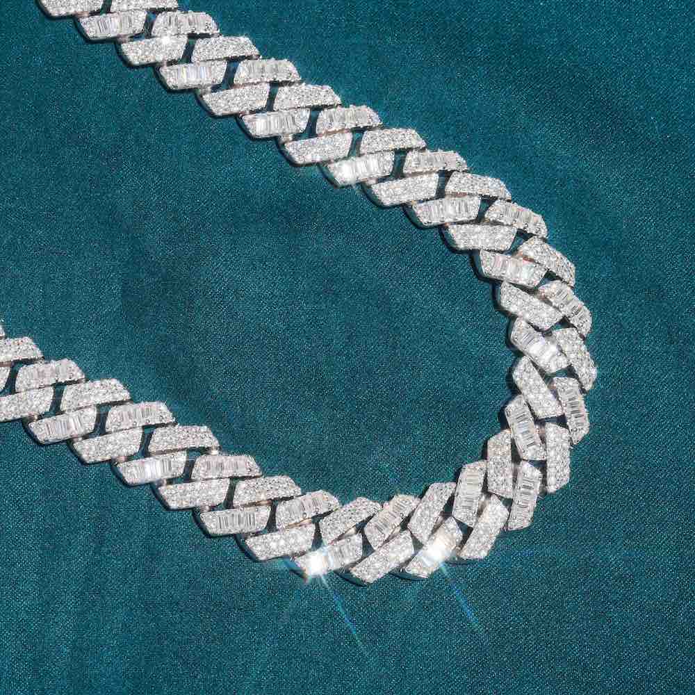 15MM Iced out diamond cuban link chain link