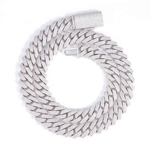 15MM 3-Row Diamond Cuban Chain 14K Solid Gold First