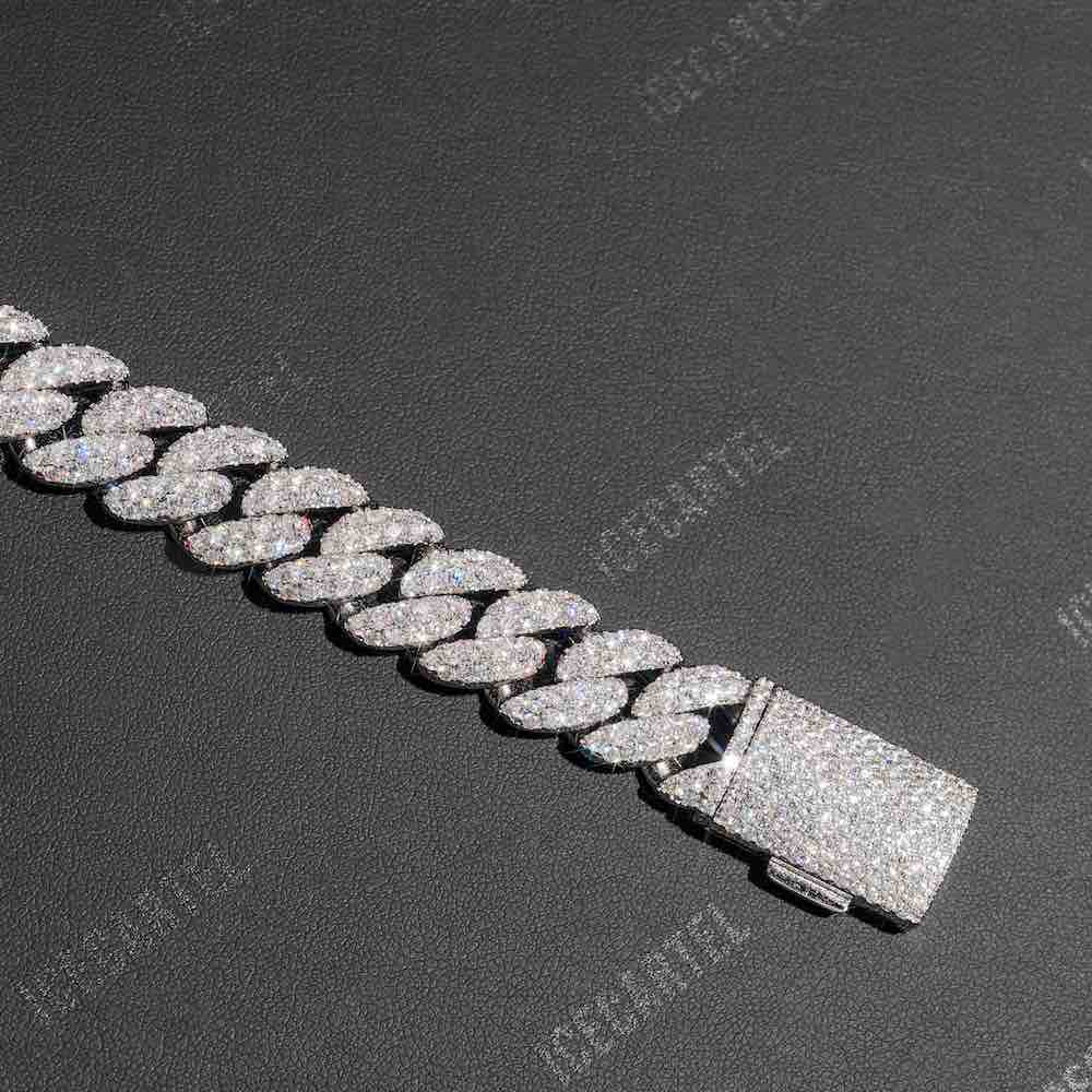 15MM iced out miami cuban link bracelet clasp
