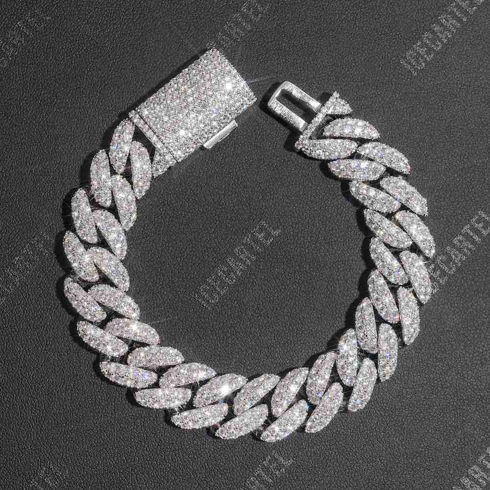 15MM iced out miami cuban link bracelet