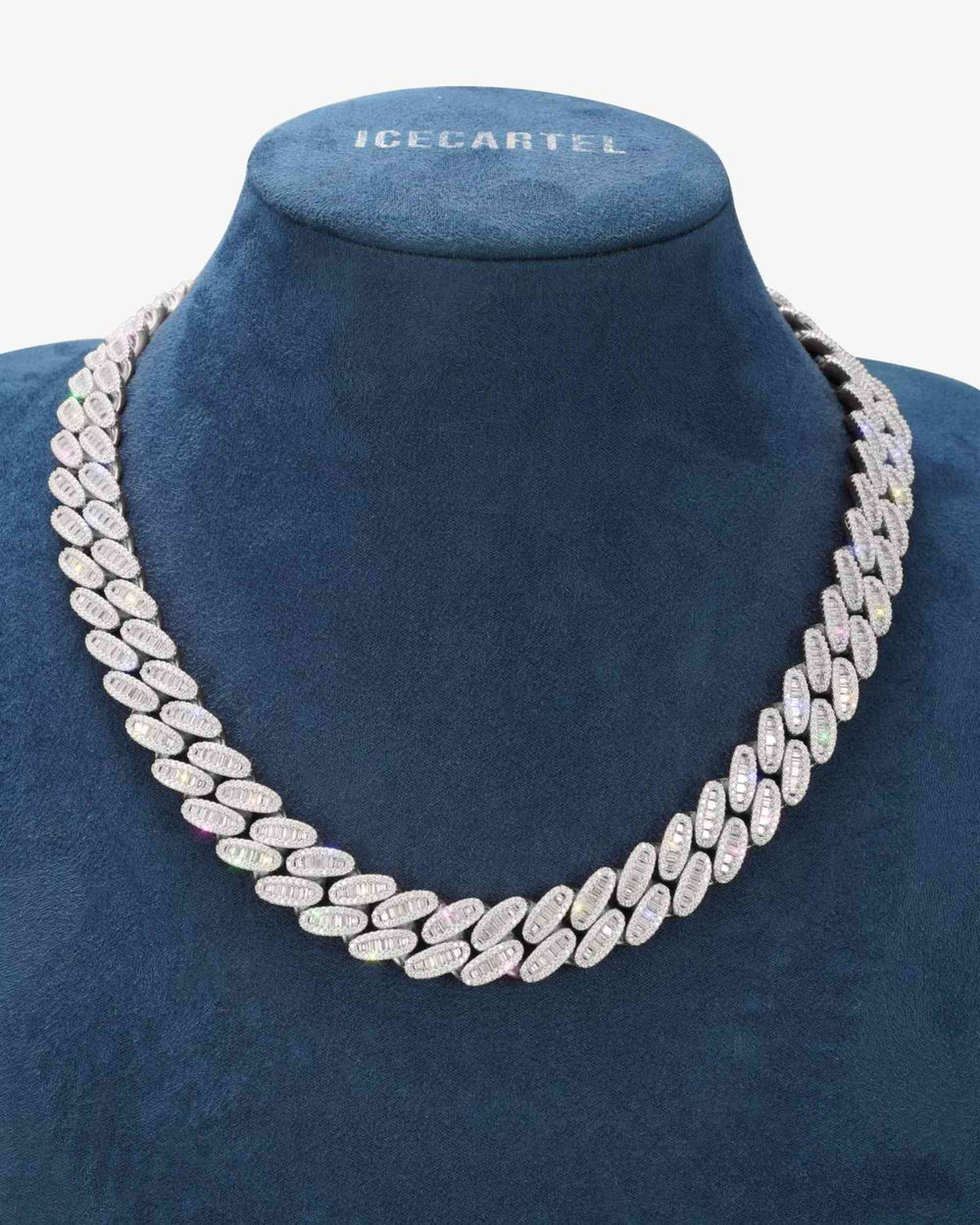 15mm moissanite baguette miami cuban link chain icecartel display