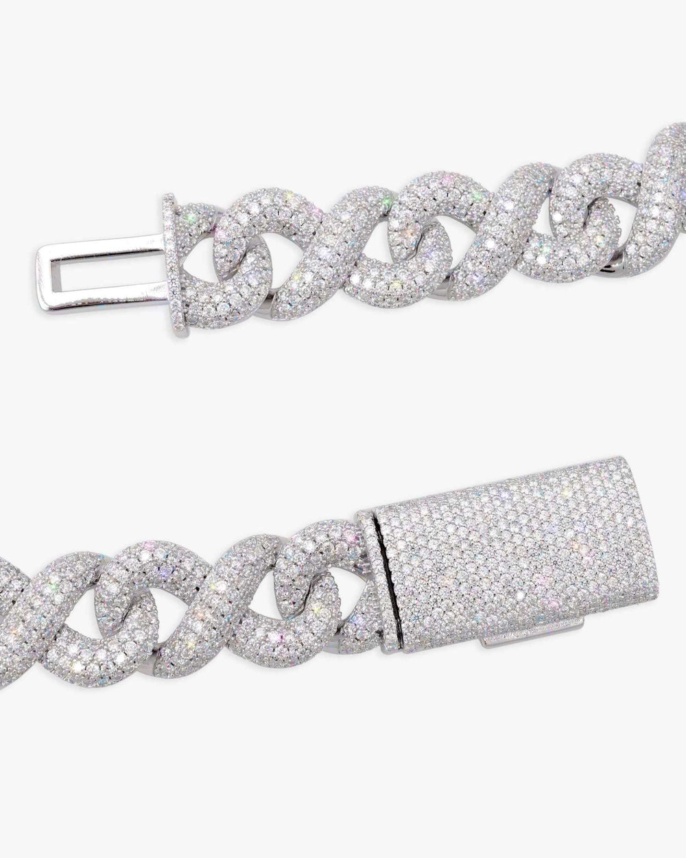 15mm moissanite infinity link chain icecartel clasp