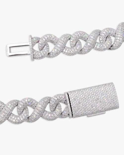15mm moissanite infinity link chain icecartel clasp