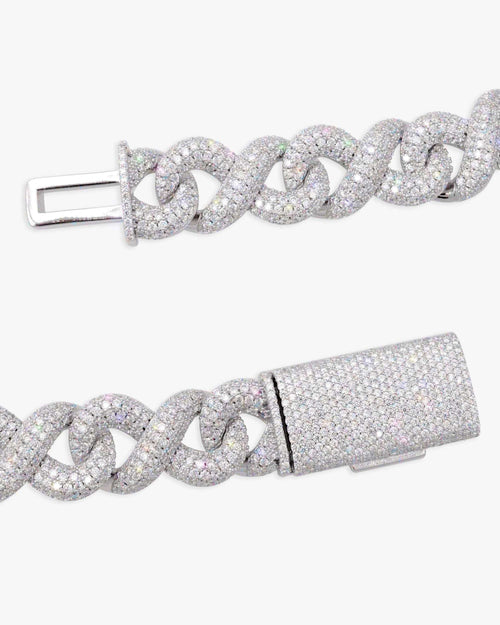 15mm moissanite infinity link chain icecartel clasp