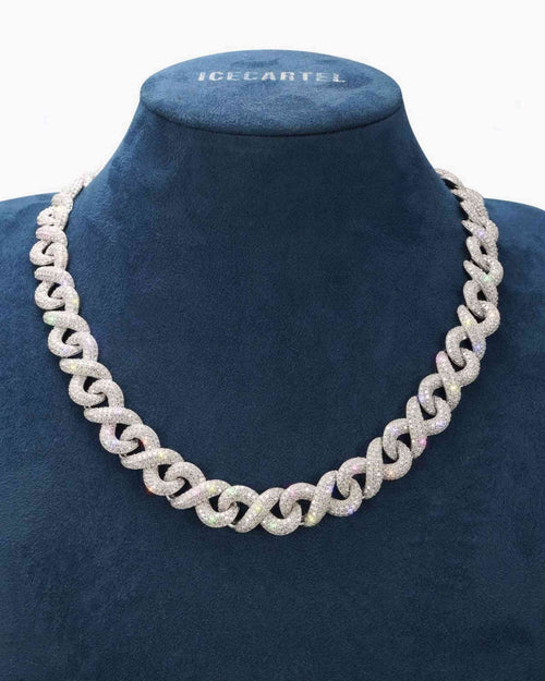 15mm moissanite infinity link chain icecartel display