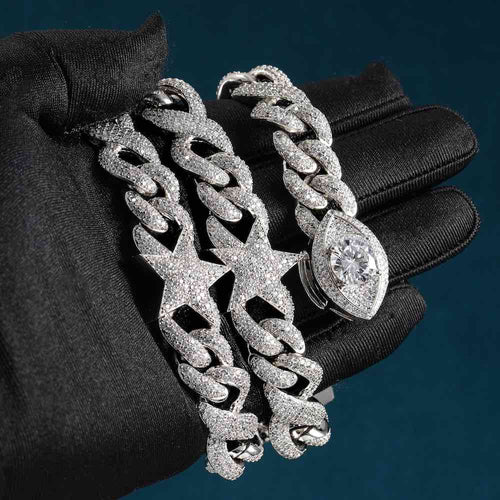 15MM Moissanite Infinity Link Star Chain hand