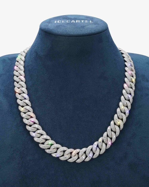 15mm moissanite miami cuban link chain icecartel white gold display
