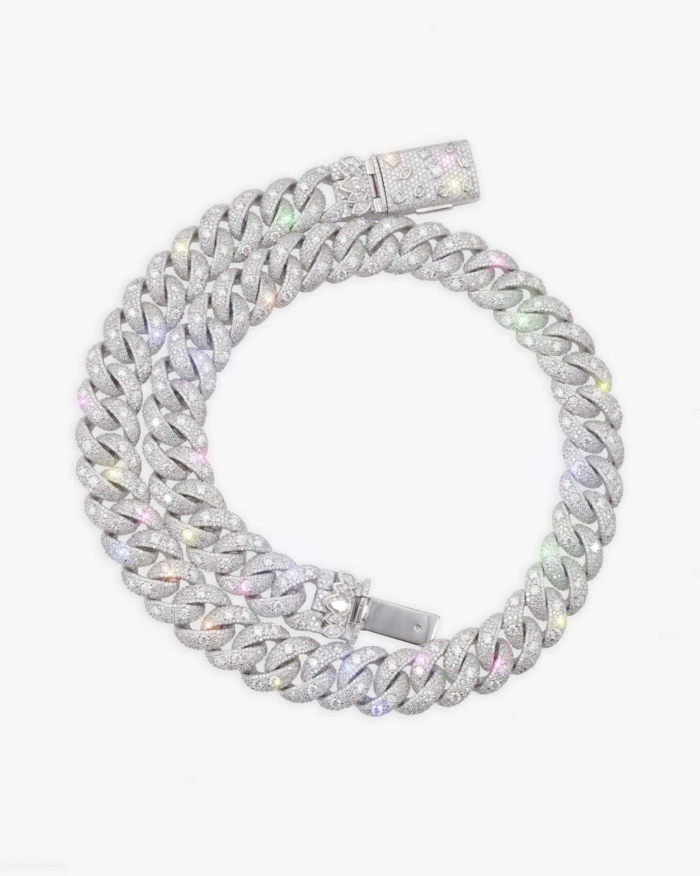 15mm moissanite miami cuban link chain icecartel white gold top